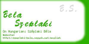bela szeplaki business card