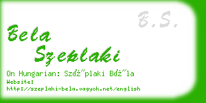 bela szeplaki business card